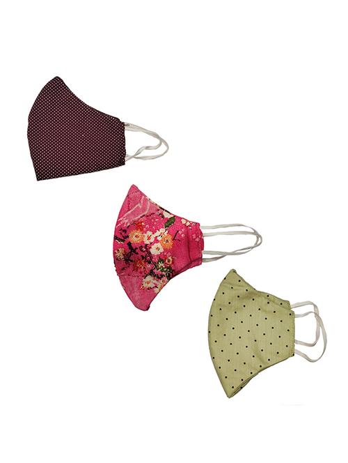 multi colored anti-pollution women mask (pack of 3) - 17141062 - Very Small Image - 1
