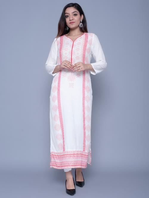 printed straight kurta - 17142208 - Very Small Image - 1