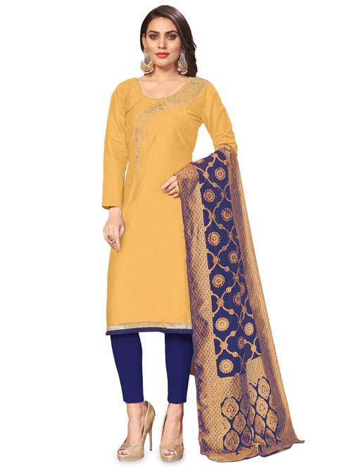 embroidered unstitched suit - 17142719 - Very Small Image - 1
