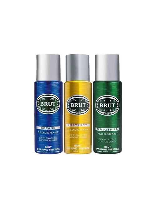 brut pack of 3 deodrants(ocean,instinct,original)200ml each - 17143827 - Very Small Image - 1