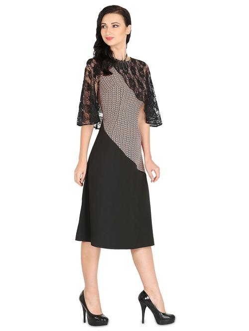 cape sleeves a-line dress - 17143903 - Very Small Image - 1