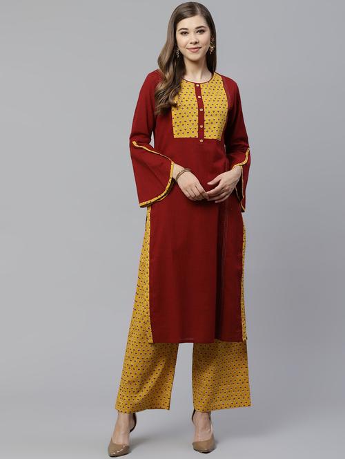 printed kurta pant set - 17143970 - Very Small Image - 1