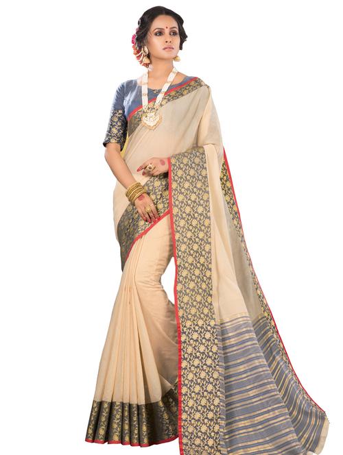 solid bordered woven saree - 17145723 - Very Small Image - 1
