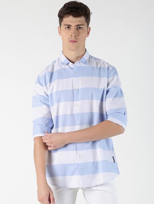 light blue striped casual shirt - 17145743 - Very Small Image - 1