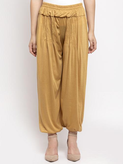 beige lycra harem salwars - 17146750 - Very Small Image - 1