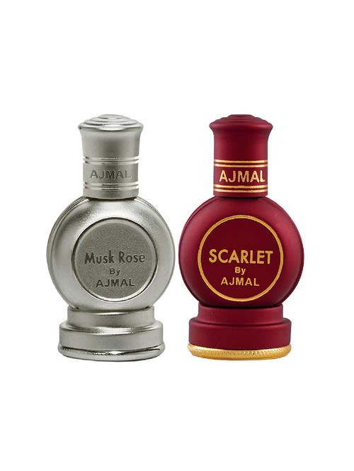 ajmal rose cp alcohol-free attar 12ml for unisex and scarlet cp alcohol-free attar 12ml for unisex+ 2 parfum testers free - 17146818 - Very Small Image - 1