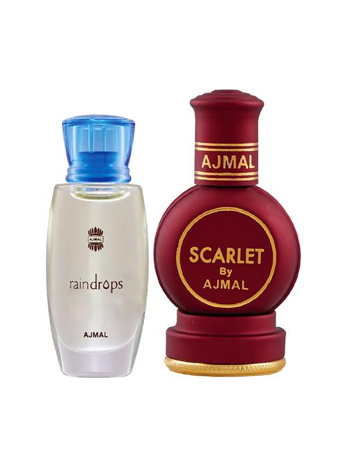 ajmal raindrops cp alcohol-free attar 10ml for women and scarlet cp alcohol-free attar 12ml for unisex+ 2 parfum testers free - 17146827 - Very Small Image - 1