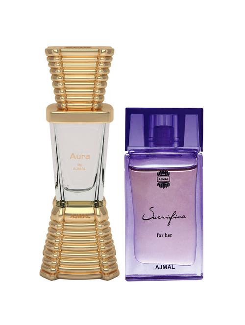 ajmal aura cp 10ml for unisex and sacrifice for her cp 10ml for women + 2 parfum testers free - 17146862 - Very Small Image - 1