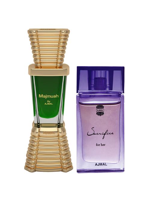 ajmal majmua cp 10ml for unisex and sacrifice for her cp 10ml for women + 2 parfum testers free - 17146863 - Very Small Image - 1