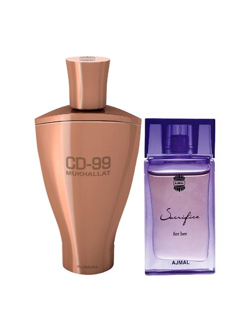 ajmal cd 99 mukhallat cp 14ml for unisex and sacrifice for her cp 10ml for women + 2 parfum testers free - 17146872 - Very Small Image - 1