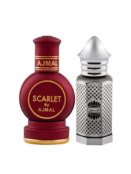 ajmal scarlet cp alcohol-free attar 12ml for unisex and asher cp alcohol-free attar 12ml for unisex + 2 parfum testers free - 17146919 - Very Small Image - 1