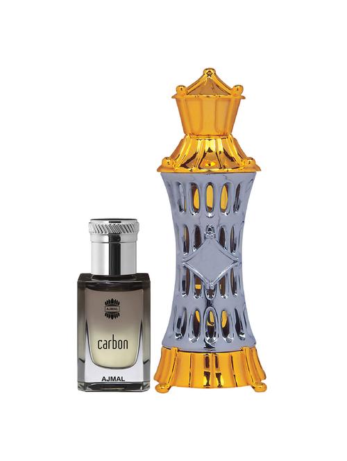 ajmal carbon cp alcohol-free attar 10ml for men and mizyaan cp alcohol-free attar 14ml for unisex + 2 parfum testers free - 17146928 - Very Small Image - 1