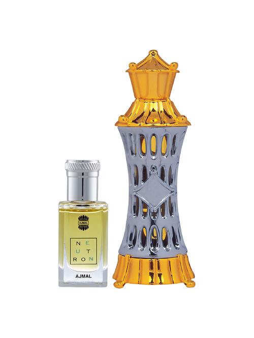 ajmal neutron cp alcohol-free attar 10ml for men and mizyaan cp alcohol-free attar 14ml for unisex + 2 parfum testers free - 17146931 - Very Small Image - 1