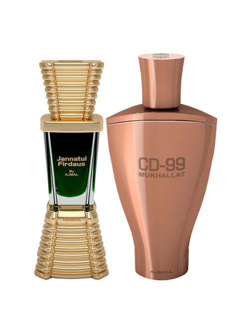 ajmal jannatul firdaus cp 10ml for unisex and cd 99 mukhallat cp 14ml for unisex + 2 parfum testers free - 17146942 - Very Small Image - 1