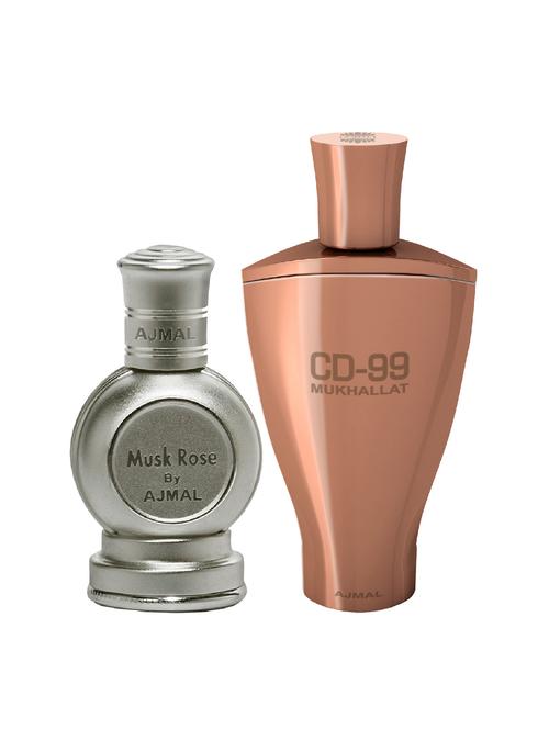 ajmal rose cp 12ml for unisex and cd 99 mukhallat cp 14ml for unisex + 2 parfum testers free - 17146944 - Very Small Image - 1