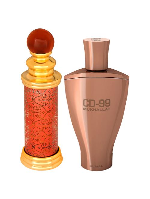 ajmal classic oud cp oudh 10ml for unisex and cd 99 mukhallat cp 14ml for unisex + 2 parfum testers free - 17146960 - Very Small Image - 1