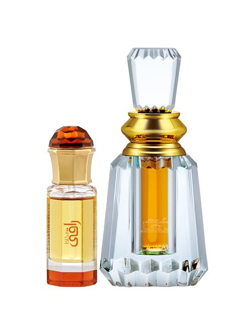 ajmal mukhallat raaqi cp 10ml for unisex and oudh mukhallat cp oudhy 6ml for unisex + 2 parfum testers free - 17146983 - Very Small Image - 1