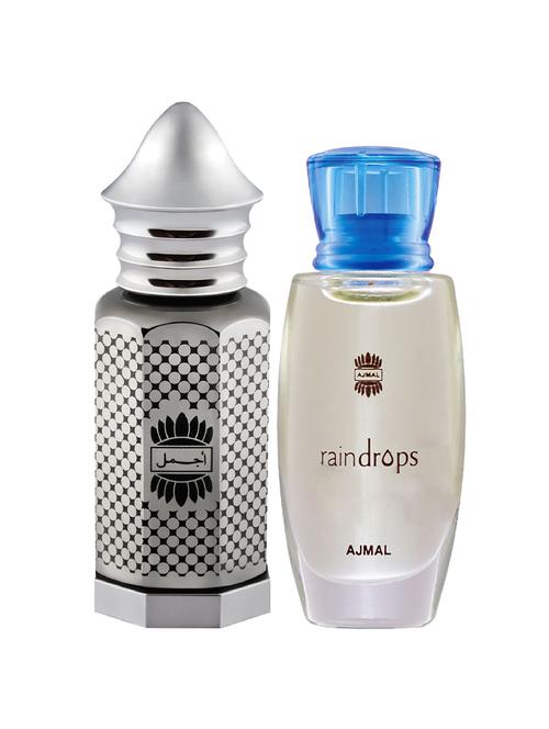 ajmal asher cp alcohol-free attar 12ml for unisex and raindrops cp alcohol-free attar 10ml for women + 2 parfum testers free - 17147020 - Very Small Image - 1