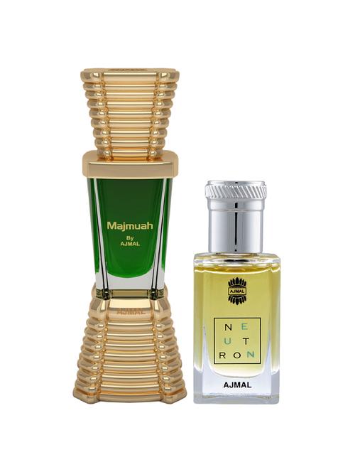 ajmal majmua cp alcohol-free attar 10ml for unisex and neutron cp alcohol-free attar 10ml for men+ 2 parfum testers free - 17147031 - Very Small Image - 1