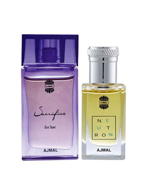 ajmal sacrifice for her cp 10ml for women and neutron cp 10ml for men+ 2 parfum testers free - 17147043 - Very Small Image - 1