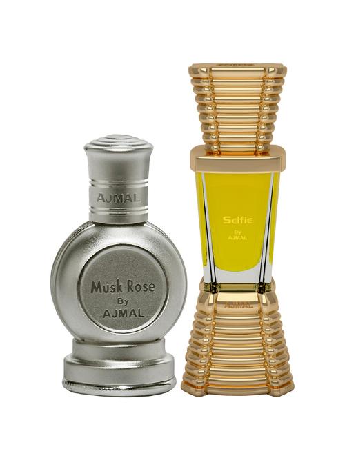 ajmal rose cp musky alcohol-free attar 12ml for unisex and selfie cp alcohol-free attar 10ml for men+ 2 parfum testers free - 17147049 - Very Small Image - 1
