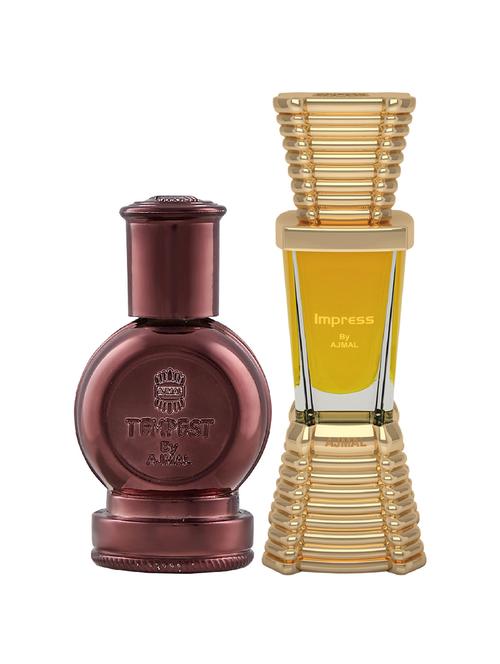 ajmal tempest cp alcohol-free attar 12ml for unisex and impress cp alcohol-free attar 10ml for men + 2 parfum testers free - 17147074 - Very Small Image - 1