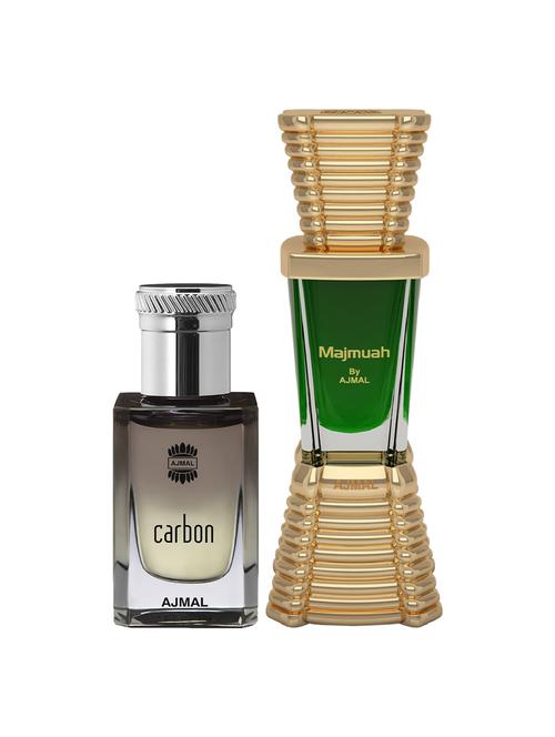 ajmal carbon cp alcohol-free attar 10ml for men and majmua cp alcohol-free attar 10ml for unisex + 2 parfum testers free - 17147137 - Very Small Image - 1