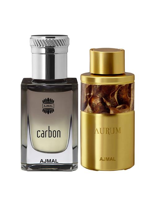 ajmal carbon cp alcohol-free attar 10ml for men and aurum cp alcohol-free attar 10ml for women + 2 parfum testers free - 17147179 - Very Small Image - 1