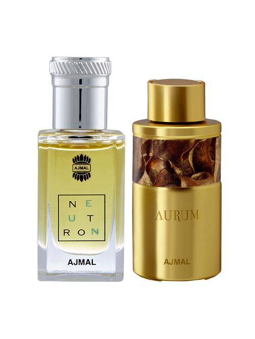 ajmal neutron cp alcohol-free attar 10ml for men and aurum cp alcohol-free attar 10ml for women + 2 parfum testers free - 17147182 - Very Small Image - 1