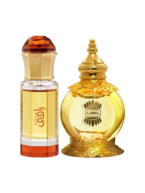 ajmal mukhallat raaqi cp 10ml for unisex and mukhallat al wafa cp 12ml for unisex + 2 parfum testers free - 17147235 - Very Small Image - 1