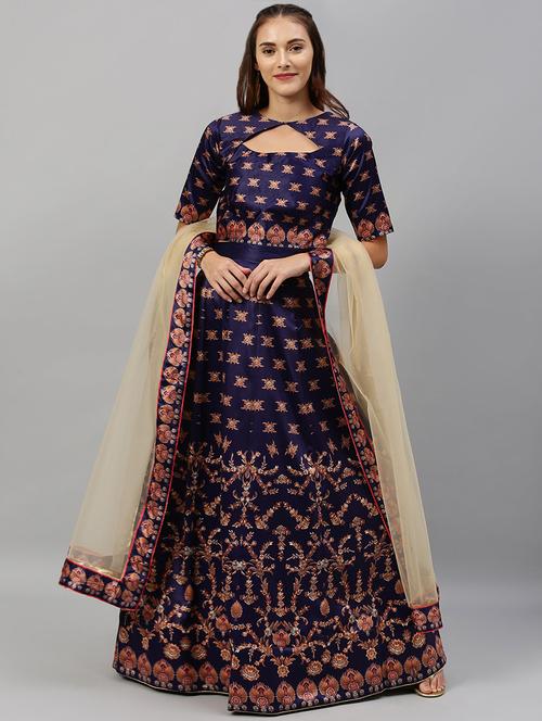floral panelled lehenga - 17148040 - Very Small Image - 1