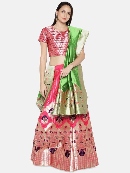 printed panelled lehenga - 17148057 - Very Small Image - 1