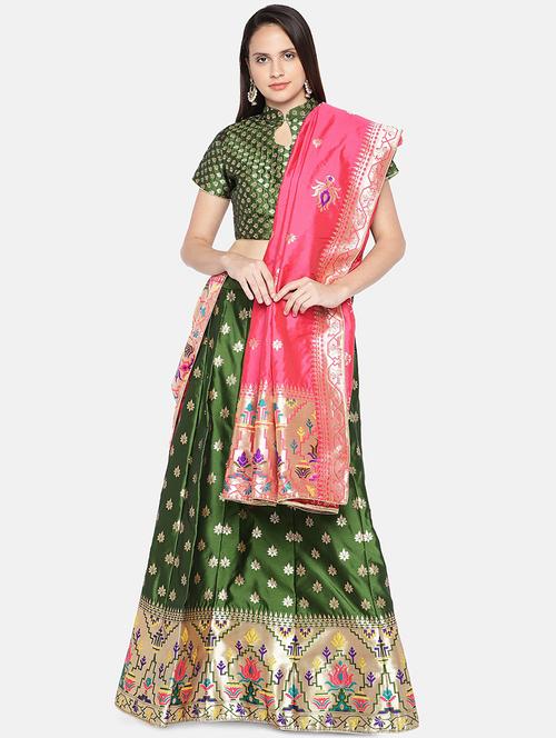 printed panelled lehenga - 17148058 - Very Small Image - 1