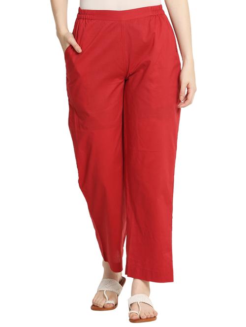 red cotton trousers - 17148412 - Very Small Image - 1