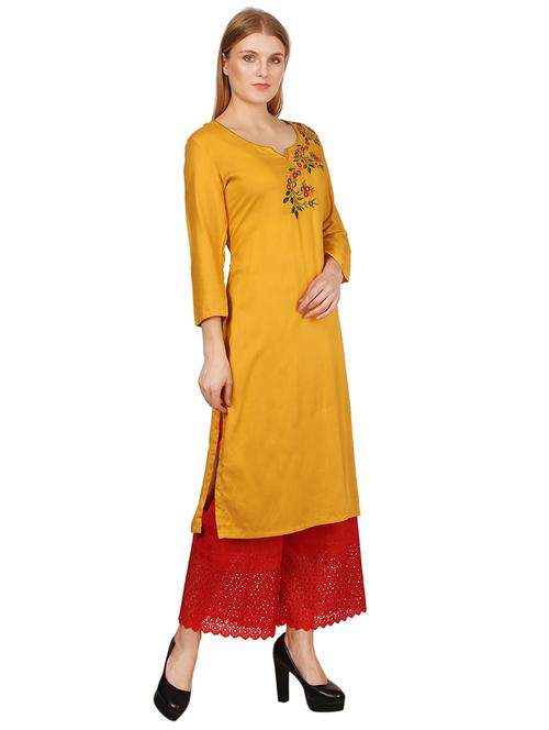 embroidered straight kurta - 17148437 - Very Small Image - 1