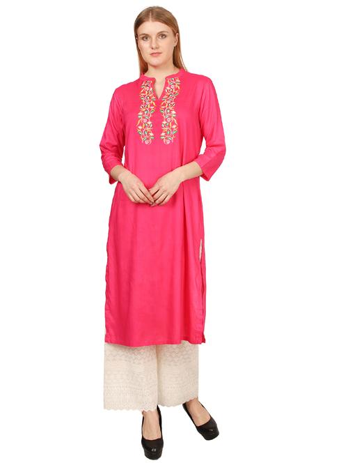 embroidered straight kurta - 17148438 - Very Small Image - 1