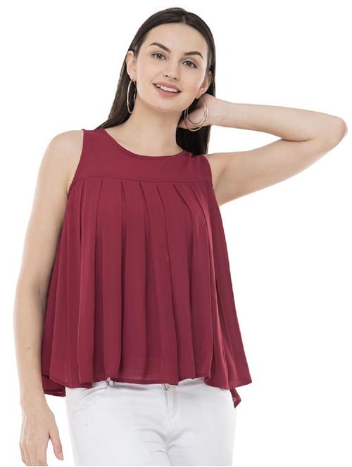 round neck solid top - 17149077 - Very Small Image - 1