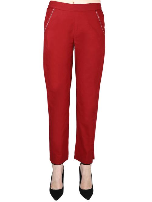 red cotton trousers - 17149141 - Very Small Image - 1