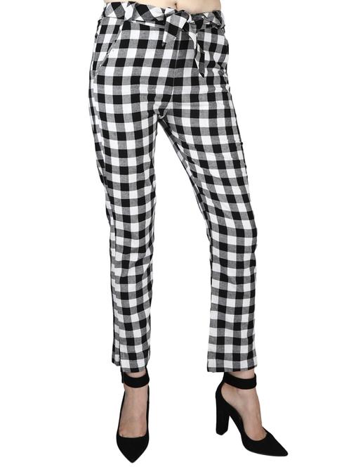 tie front checkered trouser - 17149154 - Very Small Image - 1
