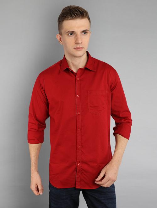red solid casual shirt - 17149192 - Very Small Image - 1