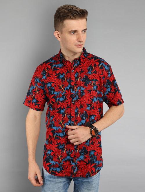 red printed casual shirt - 17149215 - Very Small Image - 1