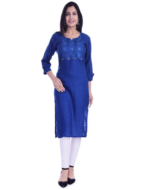 embroidered straight kurta - 17149365 - Very Small Image - 1