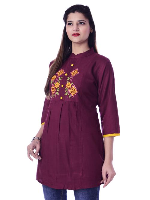 embroidered a-line kurti - 17149368 - Very Small Image - 1