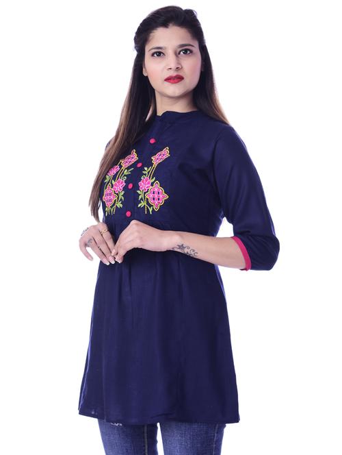 embroidered a-line kurti - 17149369 - Very Small Image - 1