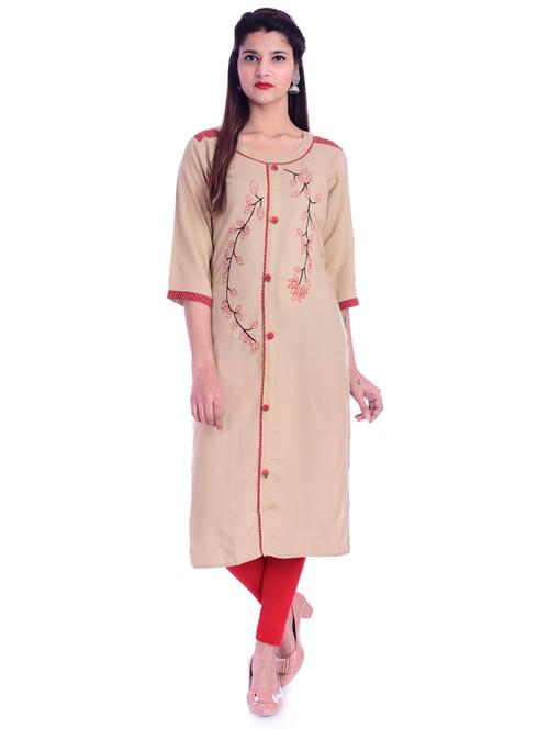 embroidered straight kurta - 17149379 - Very Small Image - 1