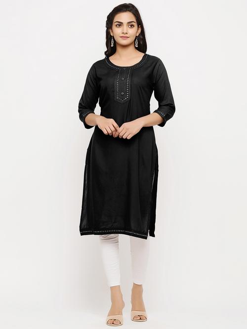 embroidered straight kurta - 17149398 - Very Small Image - 1