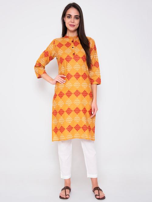 printed straight kurta - 17149724 - Very Small Image - 1