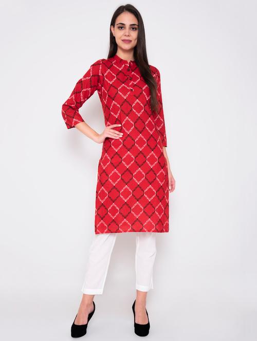 printed straight kurta - 17149733 - Very Small Image - 1