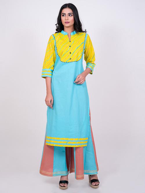 contrast straight kurta - 17149752 - Very Small Image - 1