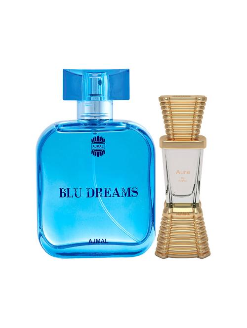 ajmal blu dreams edp citurs 100ml for men and aura cp alcohol-free attar 10ml for unisex + 2 parfum testers free - 17149984 - Very Small Image - 1